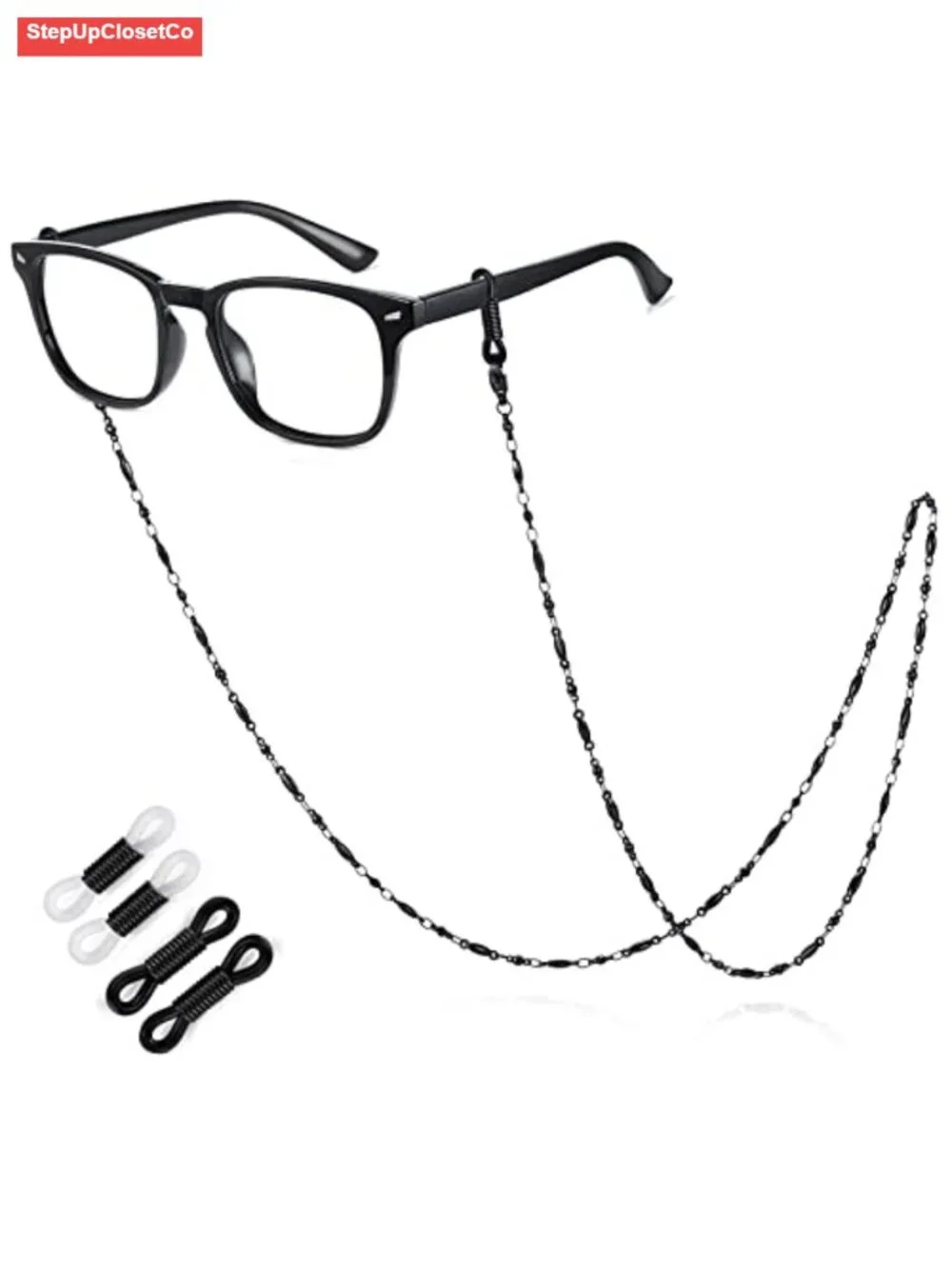Vintage Style Stainless Steel Eyeglass Chain Holder for Women, Adjustable